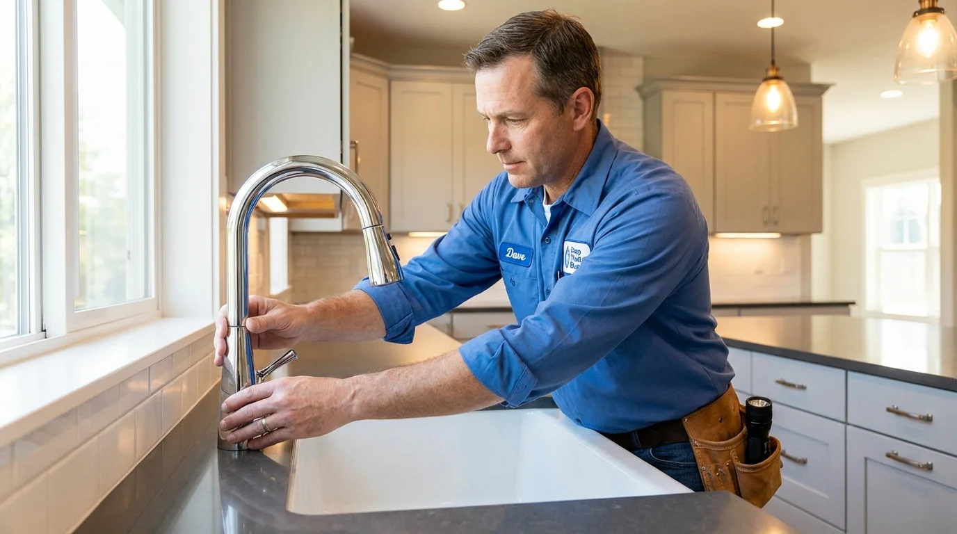 Kitchen faucet installation by Johns Plumbing LLC in Westernport