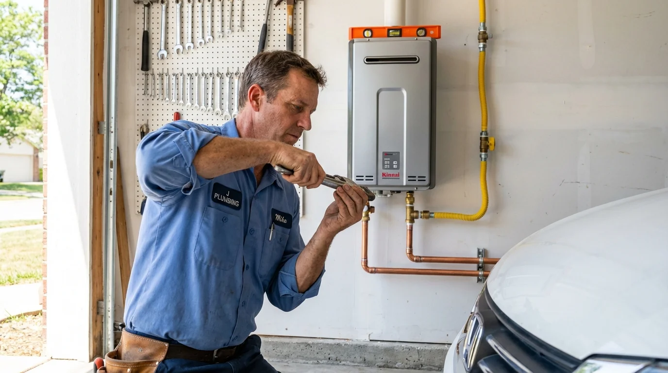 Tankless water heater installation by a Johns Plumbing LLC plumber in Westernport
